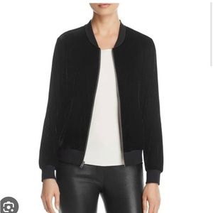 Ella Moss Black Velvet Bomber Jacket Women’s Size Small